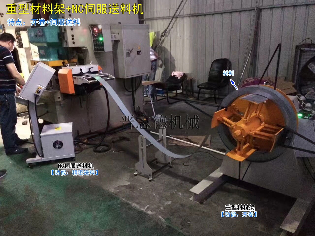 重型材料架配NC送料機,材料架配伺服送料機 重型材料架配NC送料機,材料架配伺服送料機